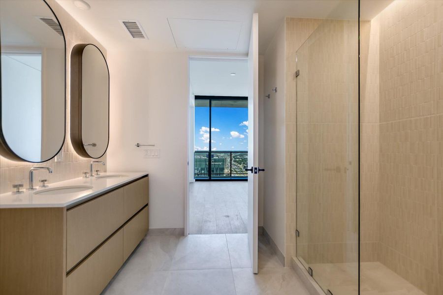 Photos shown are of the same floor plan three floors higher.