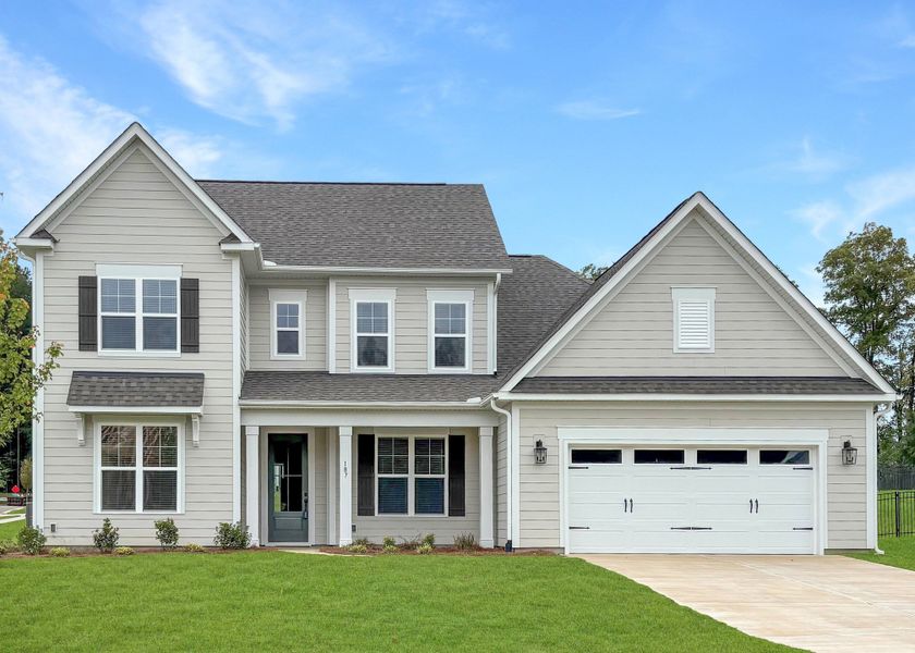 Front exterior of a new home in Adalyn Park, Mooresville, NC, highlighting curb appeal (Image 1). Front exterior of a new home in Adalyn Park, Mooresville, NC, highlighting curb appeal (Image 1).