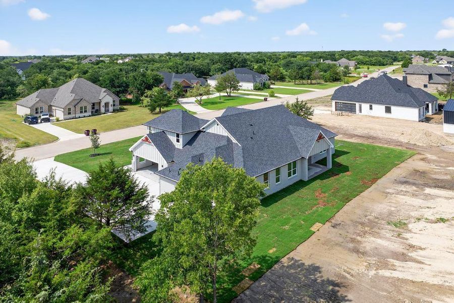 Aerial view of residential area