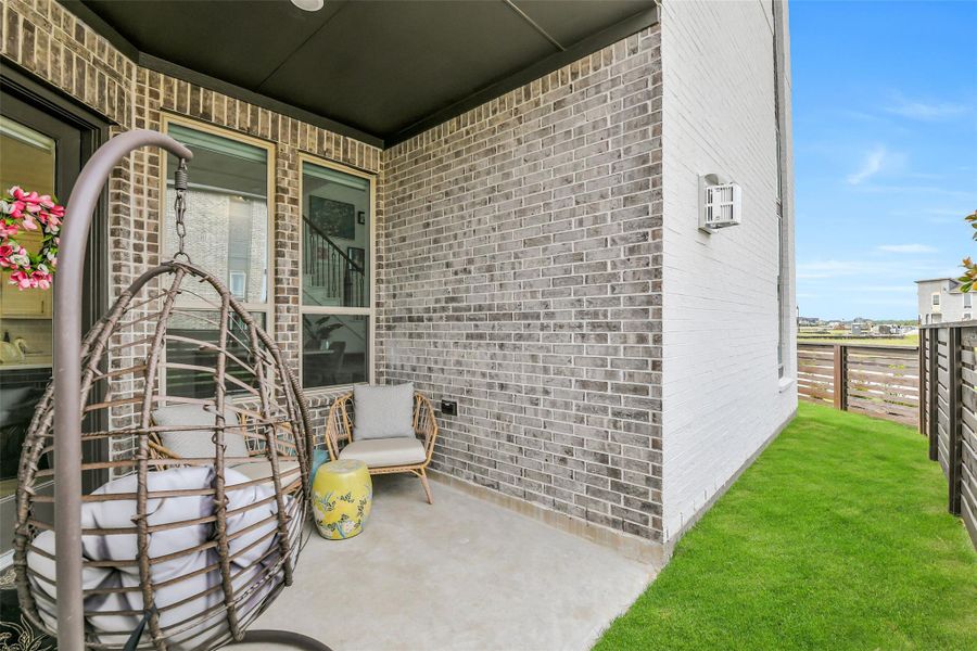 Exterior details and patio area of a home in Bridgeland, Cypress (Image 23). Exterior details and patio area of a home in Bridgeland, Cypress (Image 23).