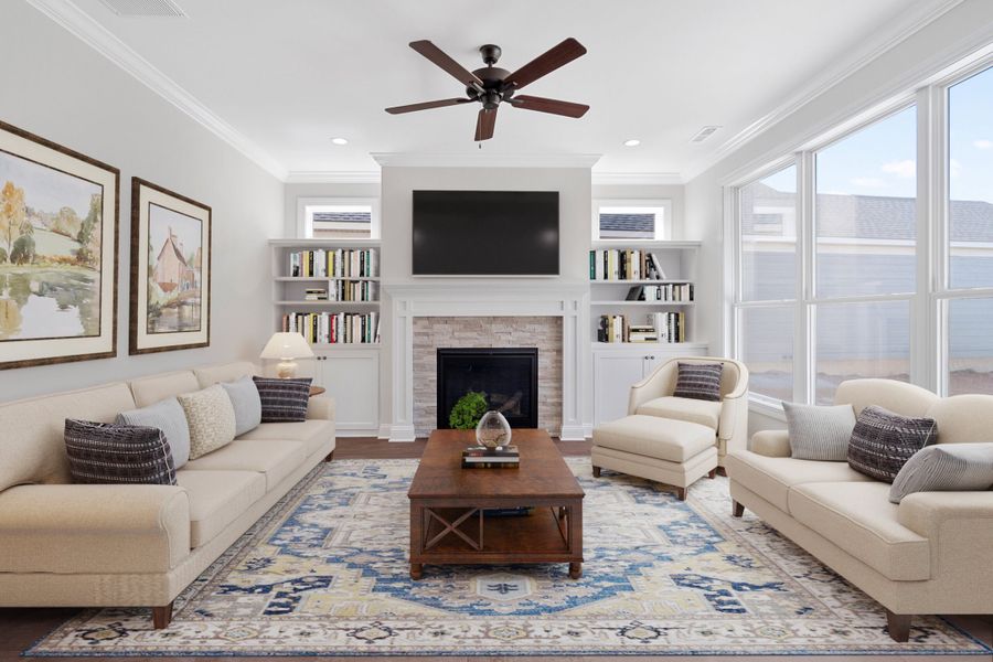 Representative furnished interior of a home built from the Portico by Perfection Builders in The Courtyards at Curry Farms, Louisville (Image 5).