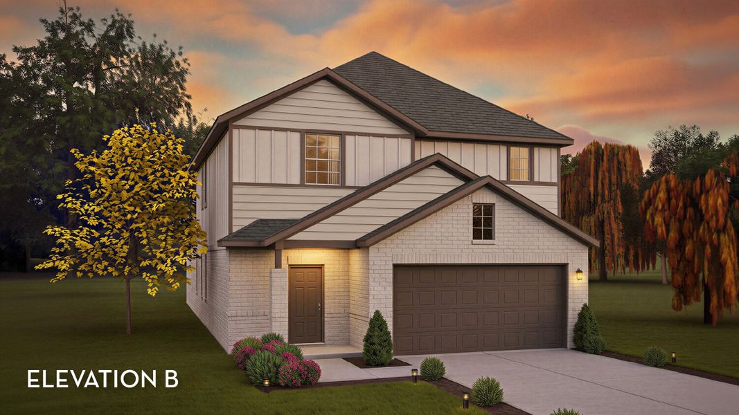 Representative exterior photo of a completed home built from the Alder by CastleRock Communities in The Canopies, Splendora, TX (Image 2).