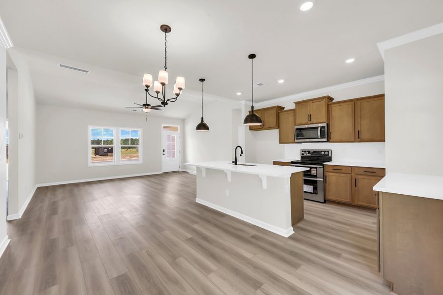 Representative furnished interior of a home built from the Charlotte II by Great Southern Homes in Briarfield, Conway (Image 7).
