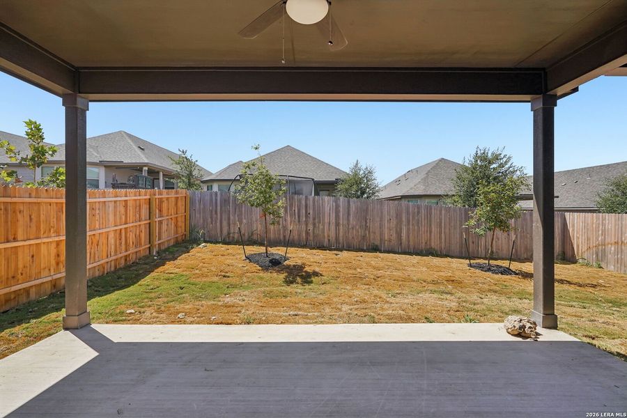 Exterior details and patio area of a home in Arcadia Ridge - Premier Series, San Antonio (Image 28). Exterior details and patio area of a home in Arcadia Ridge - Premier Series, San Antonio (Image 28).