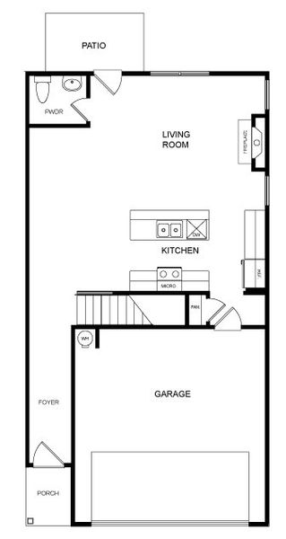 2D floor plan layout for the The Lexington by Direct Residential Communities in The Enclave at Whitewater Creek, Union City, GA (Image 3).