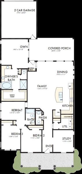 2D floor plan layout of this home in Bridgeland Central: Emerald Heights - Enclave Row Collection, Cypress, TX (Image 2). 2D floor plan layout of this home in Bridgeland Central: Emerald Heights - Enclave Row Collection, Cypress, TX (Image 2).
