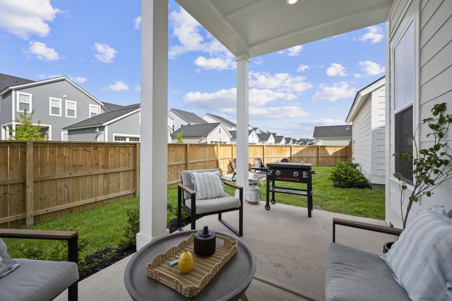 Exterior details and patio area of a home in Carnes Crossroads, Summerville (Image 3). Exterior details and patio area of a home in Carnes Crossroads, Summerville (Image 3).