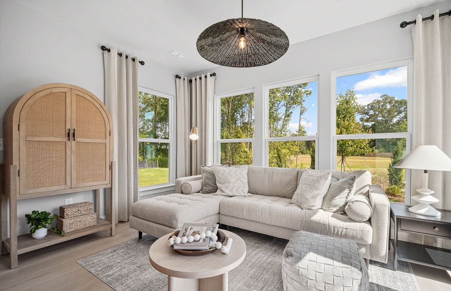 Furnished interior view inside a new home in Creekside at Skelton, Hoschton (Image 3). Furnished interior view inside a new home in Creekside at Skelton, Hoschton (Image 3).