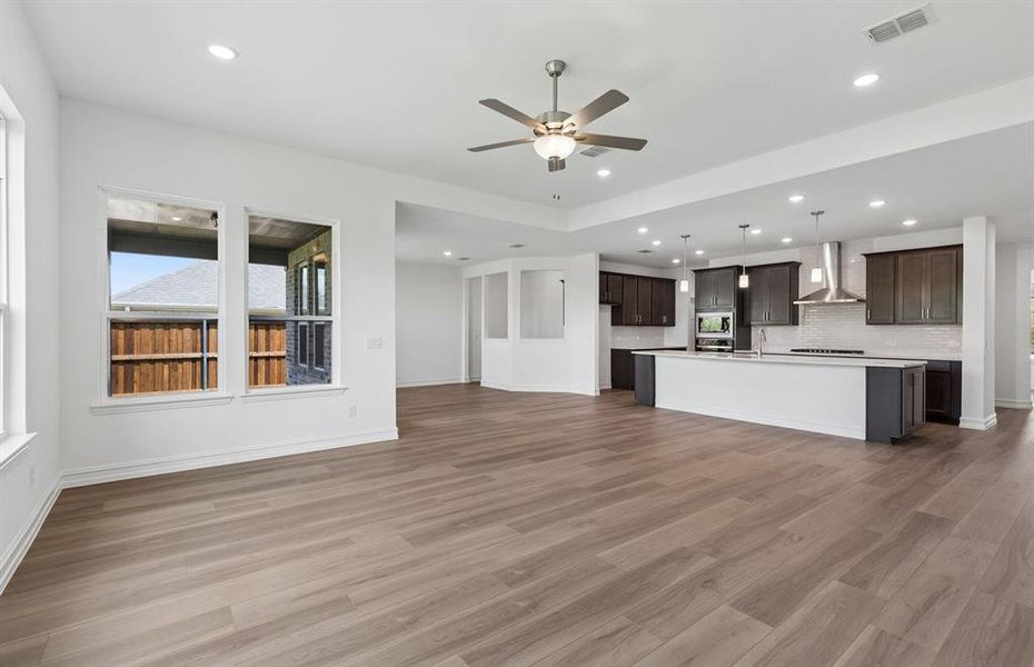 Open concept gathering room