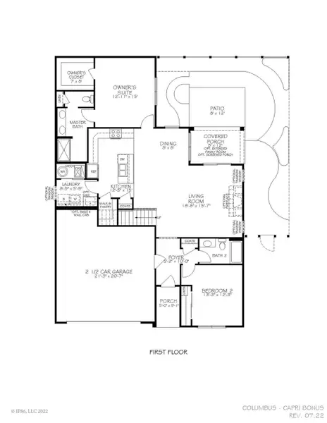 2D floor plan layout for the Capri by Epcon Communities in The Grove at Haven Hill, Lenoir City, TN (Image 3). 2D floor plan layout for the Capri by Epcon Communities in The Grove at Haven Hill, Lenoir City, TN (Image 3).