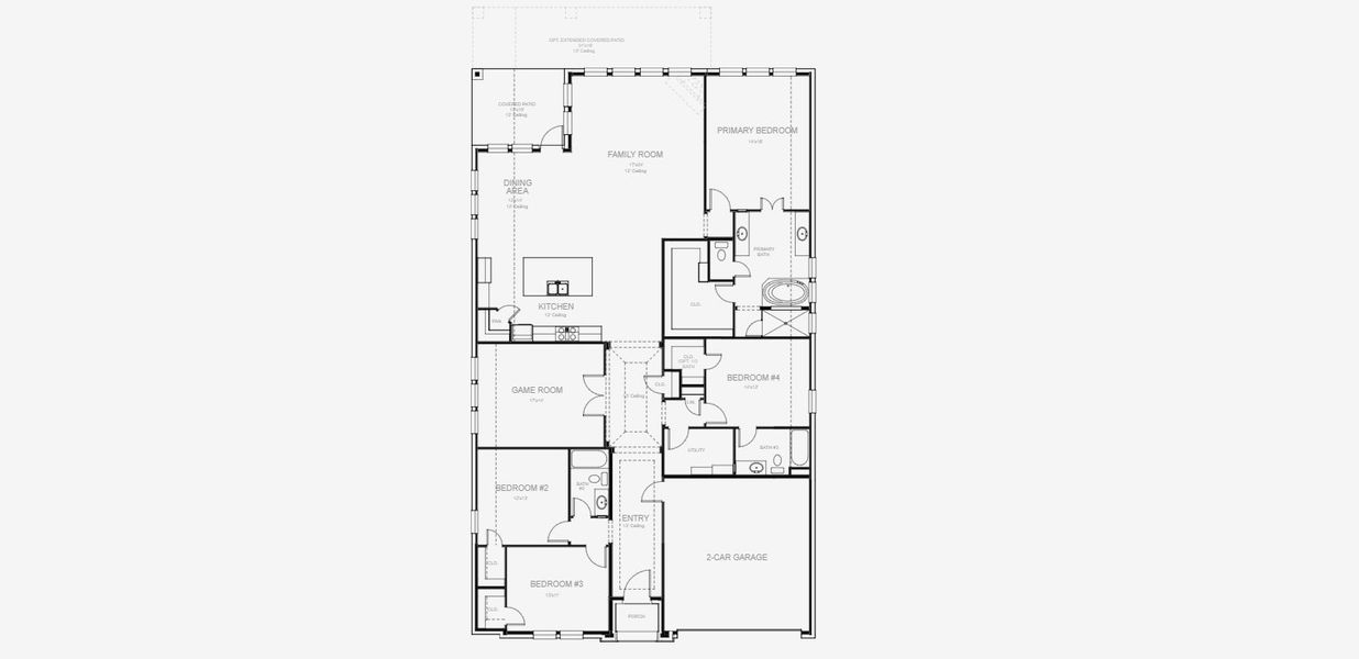 2D floor plan layout for the 2726W by Perry Homes in Mantua, Van Alstyne, TX (Image 3). 2D floor plan layout for the 2726W by Perry Homes in Mantua, Van Alstyne, TX (Image 3).