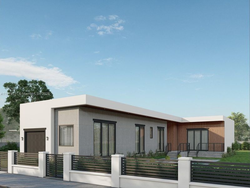 Front exterior of a new home in , Miami, FL, highlighting curb appeal (Image 8). Front exterior of a new home in , Miami, FL, highlighting curb appeal (Image 8).