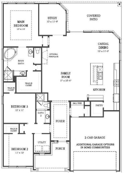 2D floor plan layout of this home in Artavia, Conroe, TX (Image 3).