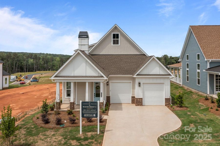 Front exterior of a new home in Lakeside Pointe, Sherrills Ford, NC, highlighting curb appeal (Image 30).