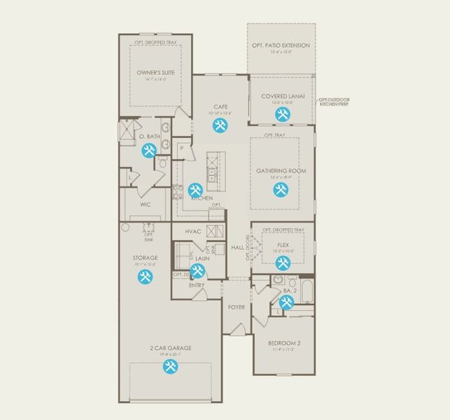 2D floor plan layout for the Mystique by Del Webb in Del Webb Saint Johns, St. Johns, FL (Image 4).