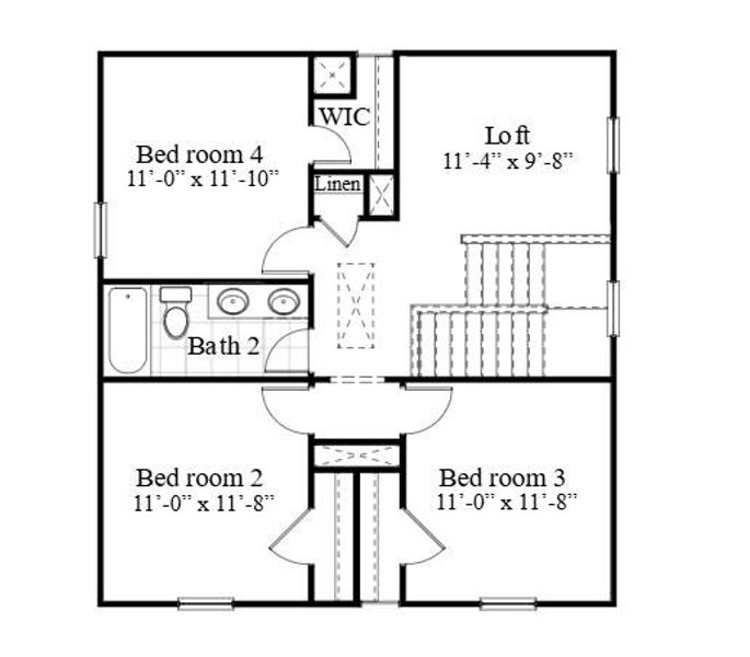 2D floor plan layout of this home in Founder's Park, Summerville, SC (Image 4).