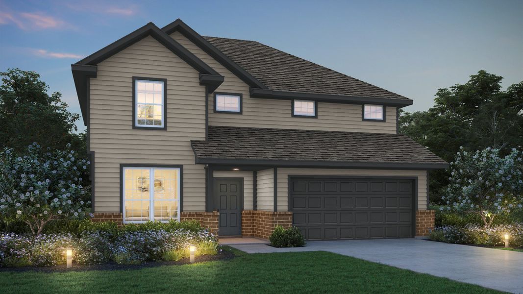 Representative exterior photo of a completed home built from the The Hawthorn by Legend Homes in Rocky Creek Crossing, Crowley, TX (Image 9).