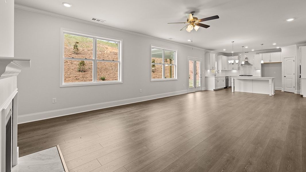Representative unfurnished interior of a home built from the WESTERLY by D.R. Horton in Haven Abbey, Cumming (Image 23).