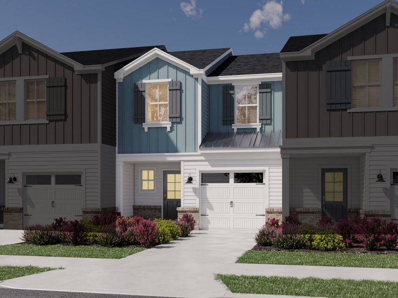 Representative exterior photo of a completed home built from the Topaz by Meritage Homes in Meadows at Wilson Farms - The Summit Series, Fort Mill, SC (Image 1).