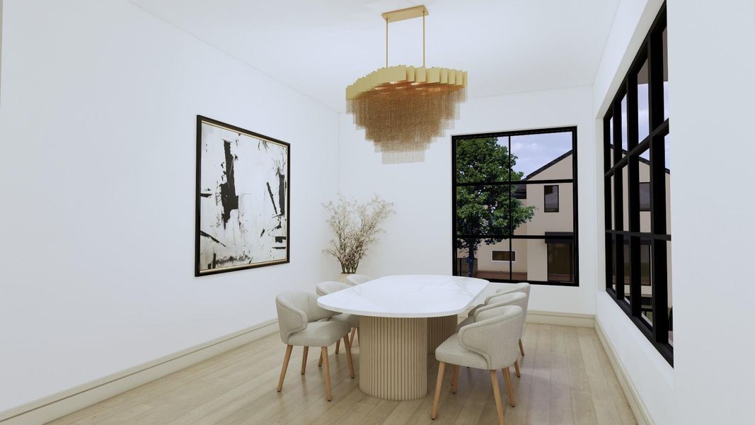 The light filled formal dining room is perfect for everyday use or your most extravagant dinner party.