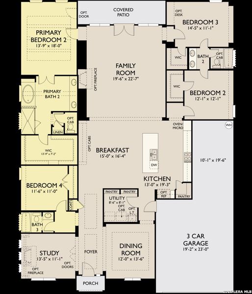 2D floor plan layout of this home in Megan's Landing, Castroville, TX (Image 2). 2D floor plan layout of this home in Megan's Landing, Castroville, TX (Image 2).