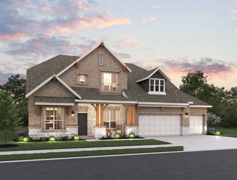 Representative exterior photo of a completed home built from the Hathaway by Ashton Woods in The Trails at Carmel, Pflugerville, TX (Image 2). Representative exterior photo of a completed home built from the Hathaway by Ashton Woods in The Trails at Carmel, Pflugerville, TX (Image 2).