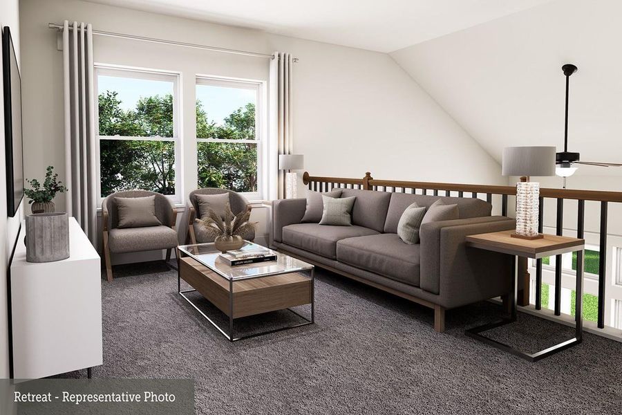 Furnished interior view inside a new home in The Highlands - Grove Collection, Porter (Image 12).
