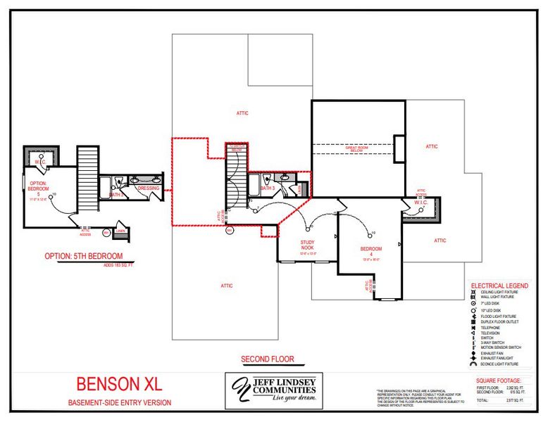2D floor plan layout for the Benson A XL by Jeff Lindsey Communities in Lamar Farms, Newnan, GA (Image 3).