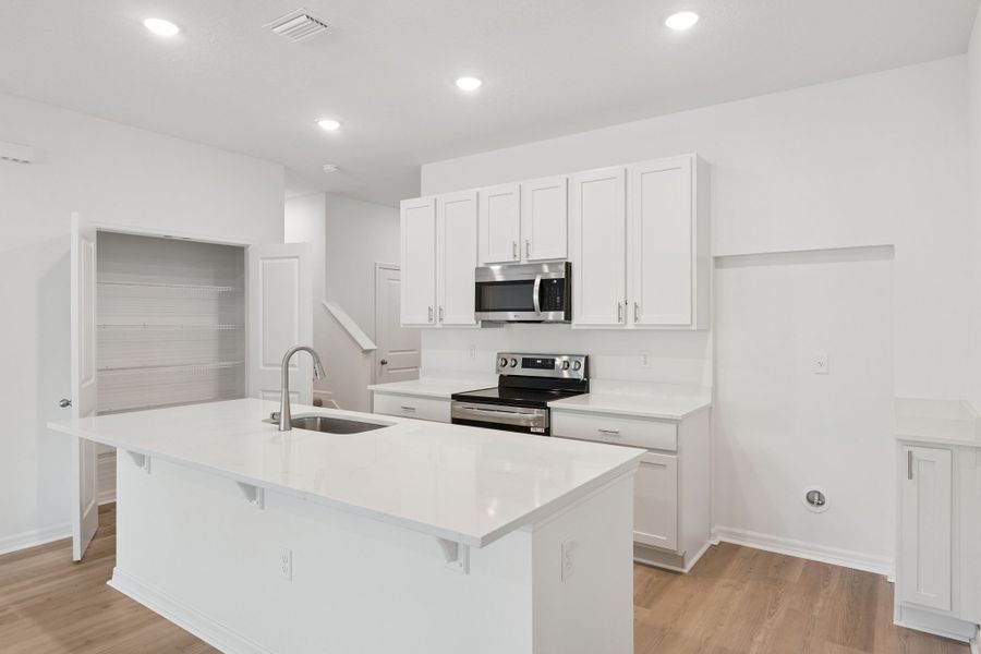 42" Cabinets, Stainless Steel Appliances, and Large Pantry