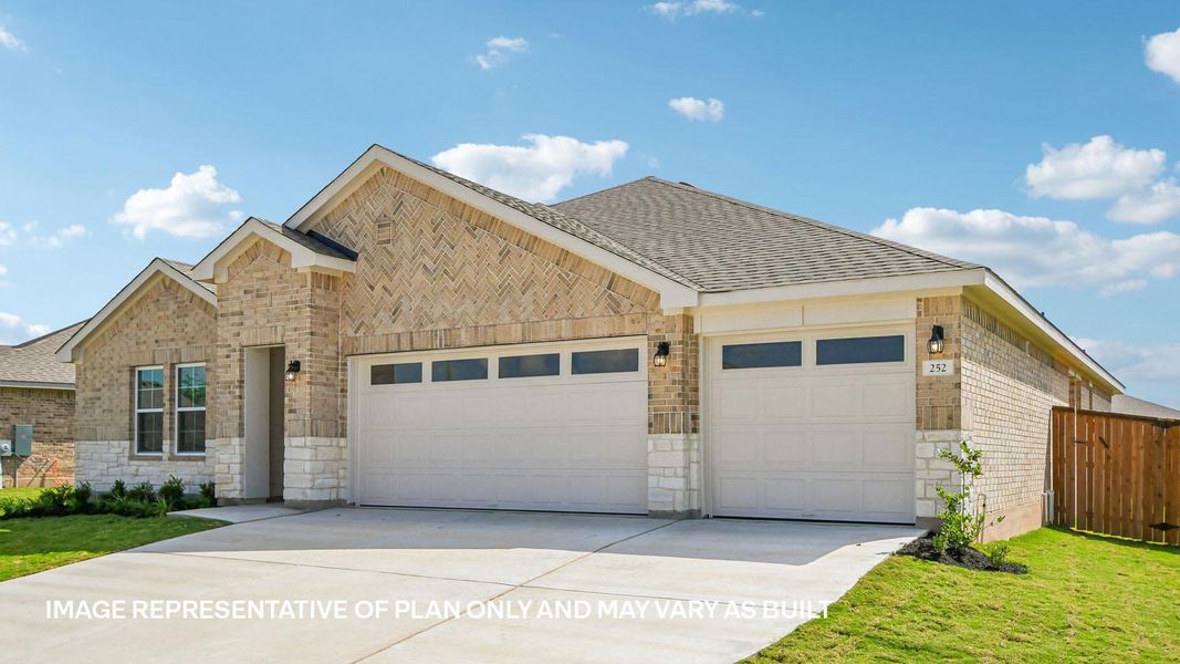 Representative exterior photo of a completed home built from the The Westley by D.R. Horton in Riverview, Georgetown, TX (Image 21).