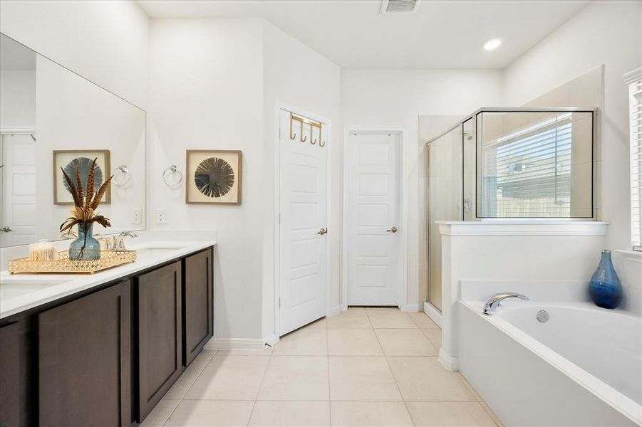 Master bath opens onto walk in closet