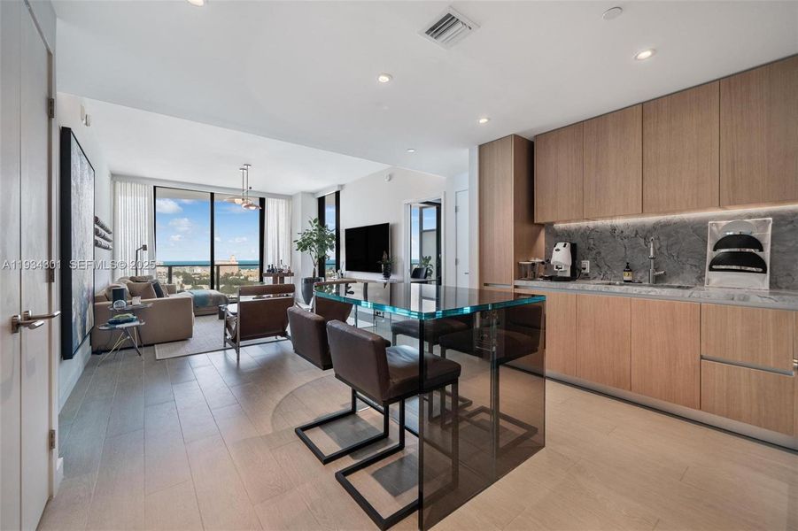Furnished interior view inside a new home in , Miami Beach (Image 9).