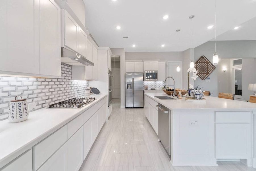Representative furnished interior of a home built from the Hanover 3968 by J. Patrick Homes in Jubilee 80′ Lots, Hockley (Image 9).