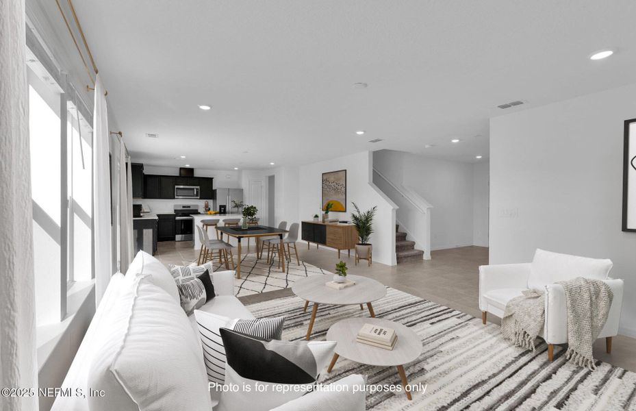 Furnished interior view inside a new home in Wells Landing, Jacksonville (Image 9).