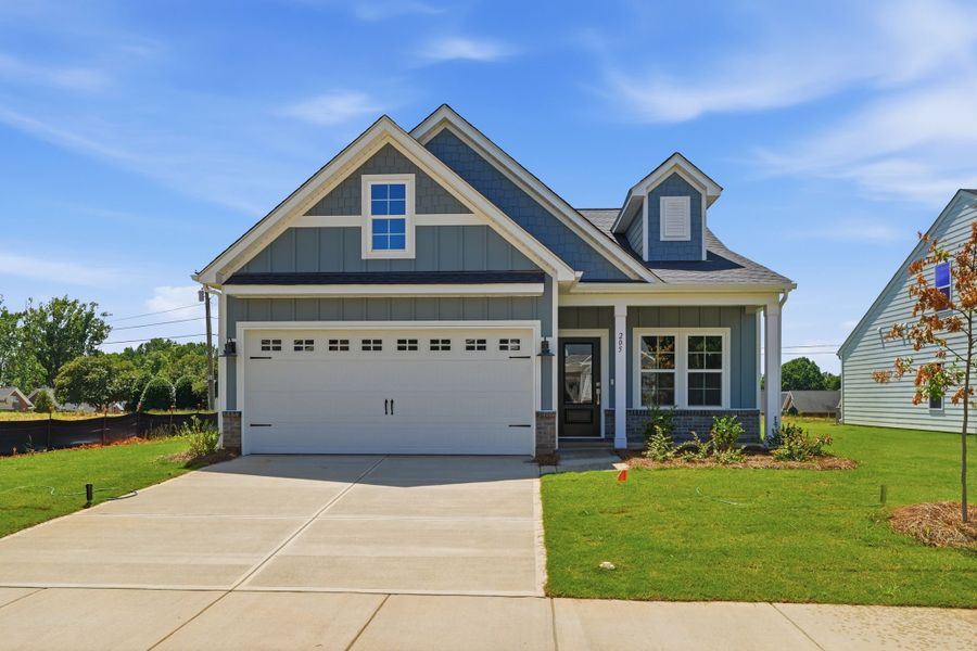 Front exterior of a new home in Willowbrook, Shelby, NC, highlighting curb appeal (Image 1). Front exterior of a new home in Willowbrook, Shelby, NC, highlighting curb appeal (Image 1).