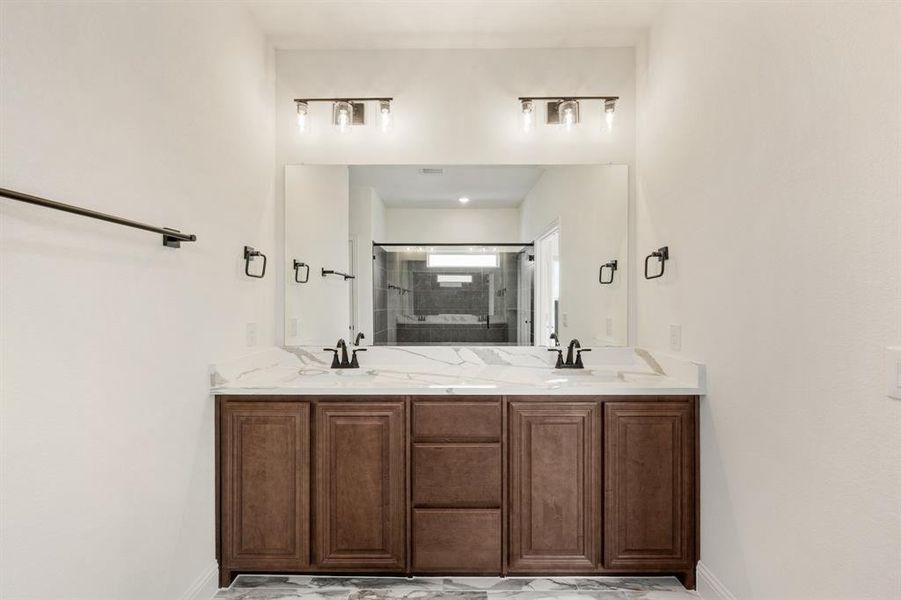 Furnished interior view inside a new home in Wildflower Ranch 60-65, Fort Worth (Image 13). Furnished interior view inside a new home in Wildflower Ranch 60-65, Fort Worth (Image 13).