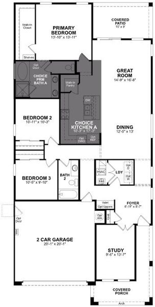 2D floor plan layout of this home in Bethany Grove, Glendale, AZ (Image 3).