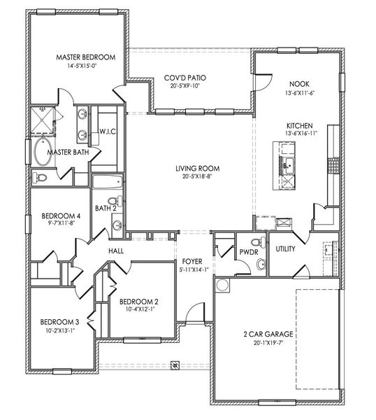 2D floor plan layout of this home in Wildcat Ridge, Godley, TX (Image 3). 2D floor plan layout of this home in Wildcat Ridge, Godley, TX (Image 3).