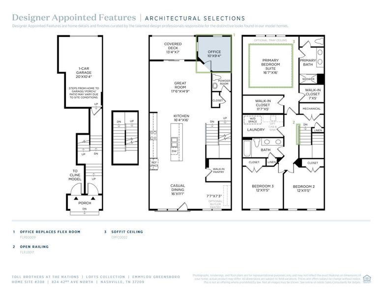 2D floor plan layout of this home in The Nations, Nashville, TN (Image 6).