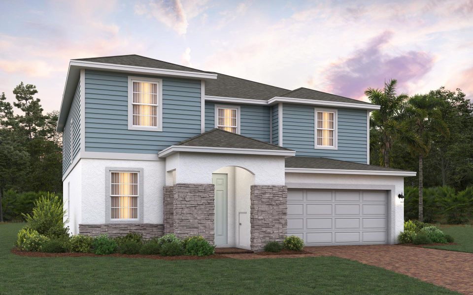 Lopez elevation 1 shown with optional stone