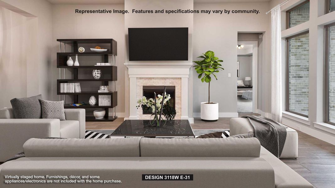 Furnished interior view inside a new home in Parkside on the River West, Georgetown (Image 7).