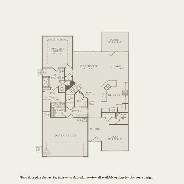 2D floor plan layout for the Stonebrook by Pulte Homes in Muller Ridge, Blythewood, SC (Image 4).