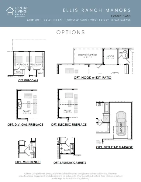 2D floor plan layout for the Yukon by Centre Living Homes in Ellis Ranch Manors, Waxahachie, TX (Image 4). 2D floor plan layout for the Yukon by Centre Living Homes in Ellis Ranch Manors, Waxahachie, TX (Image 4).