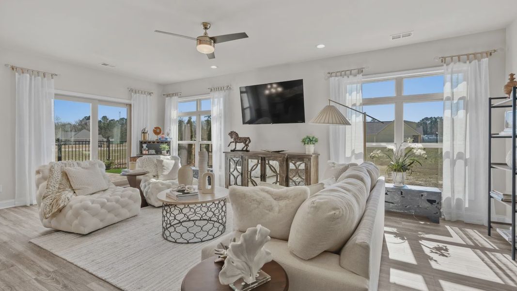 Furnished interior view inside a new home in Courtyards by Carrell, Ocean Isle Beach (Image 15). Furnished interior view inside a new home in Courtyards by Carrell, Ocean Isle Beach (Image 15).