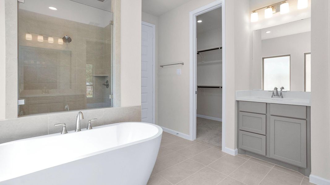 Furnished interior view inside a new home in The Groves 45', Humble (Image 4).