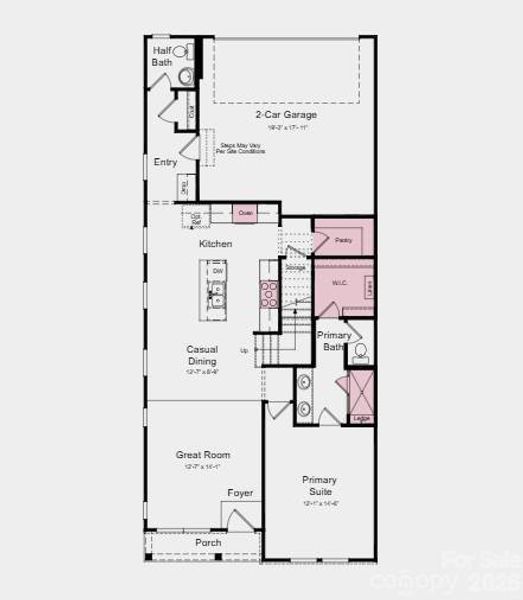 Additional Highlights Include: Study in place of loft, upstairs primary suite, tub and shower at upstairs primary bath, upstairs laundry room, ledge at downstairs primary shower, walk-in pantry, and extended laminate flooring to great room.