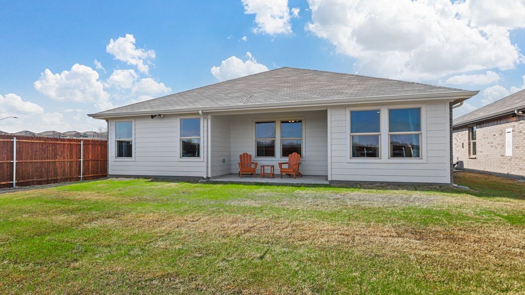Representative exterior details of a home built from the BELLVUE by D.R. Horton in Lonestar at Liberty Trails, Justin (Image 4). Representative exterior details of a home built from the BELLVUE by D.R. Horton in Lonestar at Liberty Trails, Justin (Image 4).