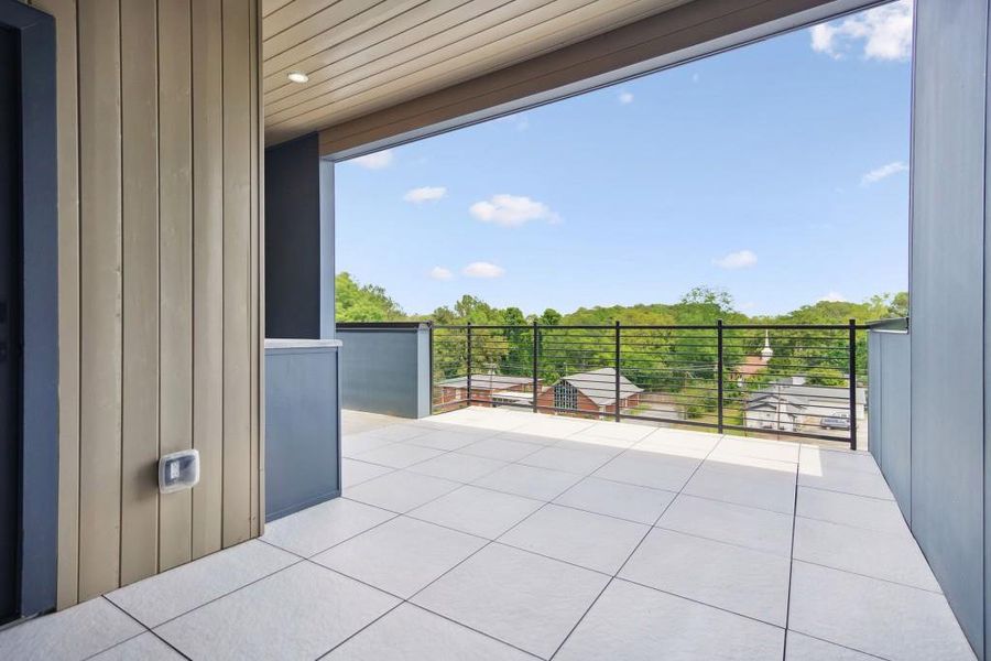 Exterior details and patio area of a home in Arlo Modern, Atlanta (Image 24).