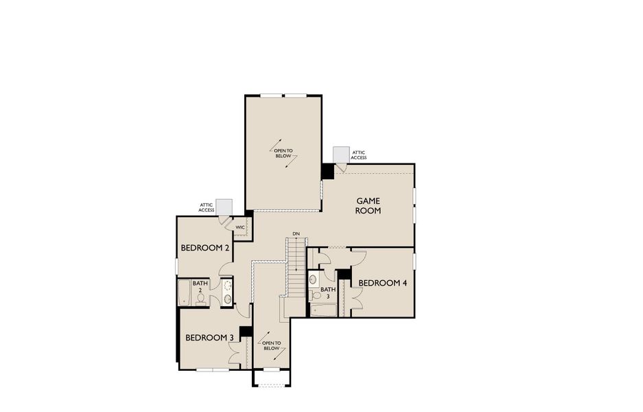 2D floor plan layout for the Aubrey by Ashton Woods in Sunterra Lakes, Brookshire, TX (Image 4). 2D floor plan layout for the Aubrey by Ashton Woods in Sunterra Lakes, Brookshire, TX (Image 4).