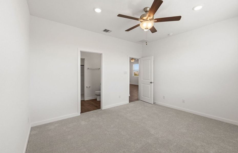 Representative unfurnished interior of a home built from the Adams by Pulte Homes in Saddleback at Santa Rita Ranch, Liberty Hill (Image 12). Representative unfurnished interior of a home built from the Adams by Pulte Homes in Saddleback at Santa Rita Ranch, Liberty Hill (Image 12).